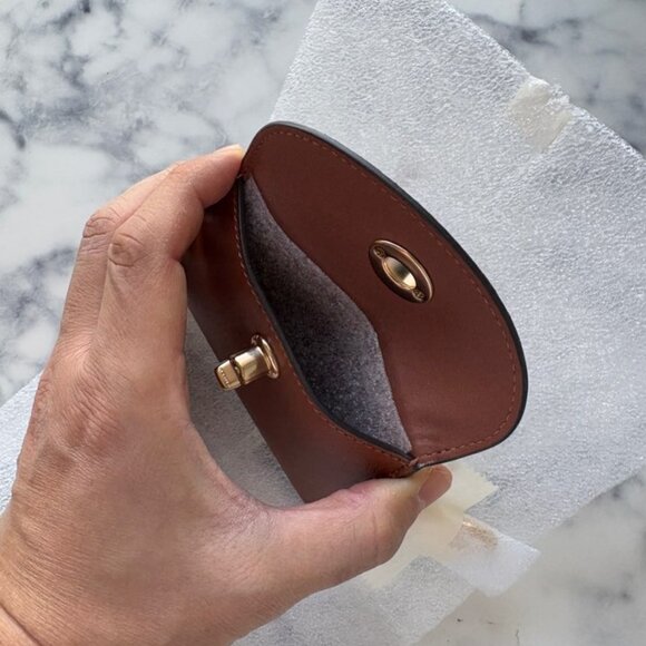 New! COACH Turnlock Card Case 1941 Saddle - Picture 6 of 9